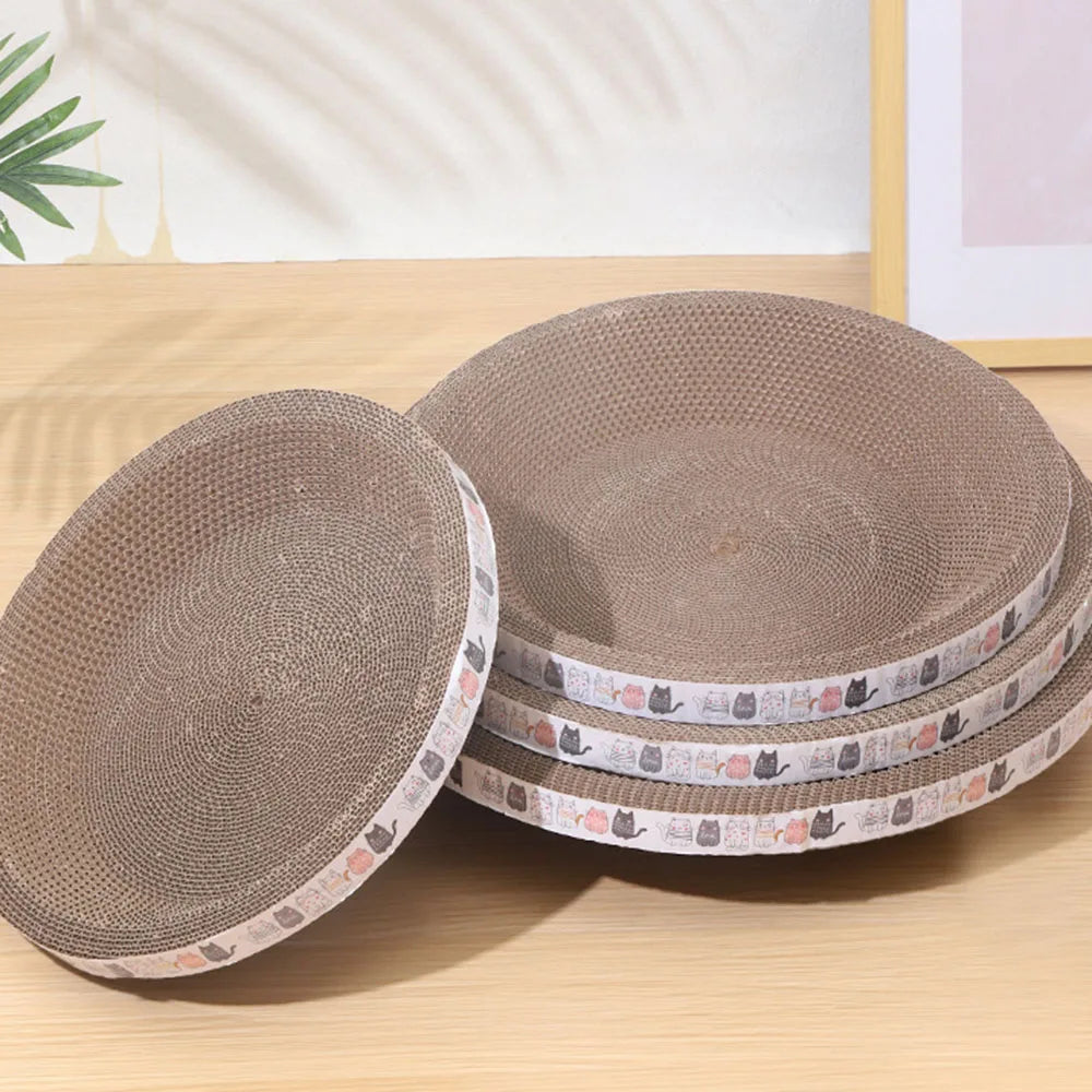 Oval Corrugated Cardboard Cat Scratcher Bed