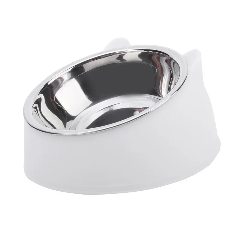 Ergonomic Stainless Steel Pet Food Bowl with Tilted Design