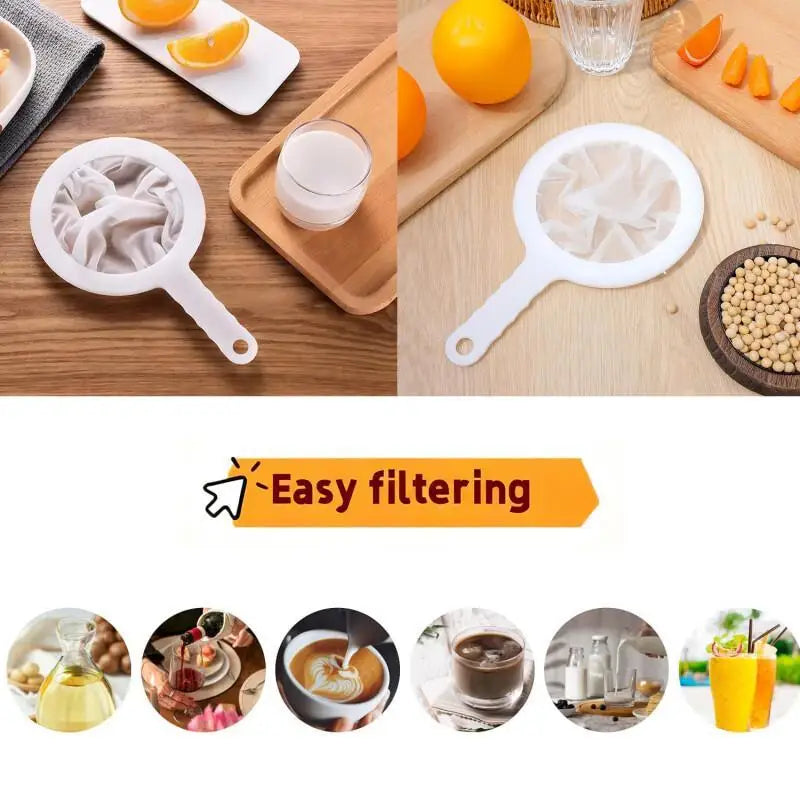 4-Pack Nylon Mesh Strainer Set with Fine Filtering Spoon