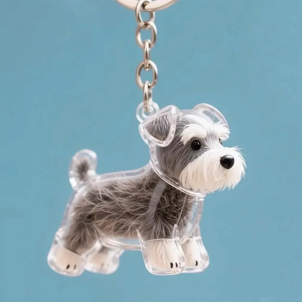 Cartoon Dog Transparent Acrylic Keychain