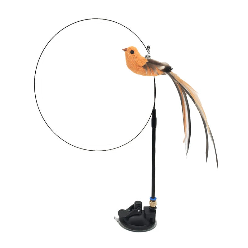 Jouet Interactif pour Chat avec Plumes et Baguette