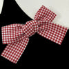 Red Plaid Fabric Bow Hair Clips for Girls