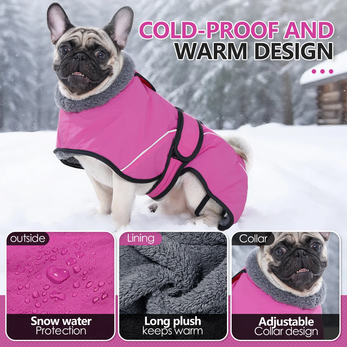 Reflective Dog Coat with Adjustable Fit