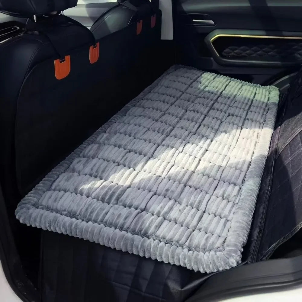 Non-Slip Plaid Dog Car Seat Cover with Washable Flannel