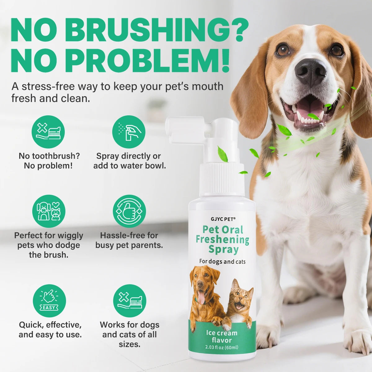 Plant-Based Fresh Breath Spray for Dogs and Cats