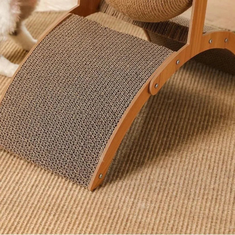 Wooden Cat Scratcher Ball with Sisal Surface