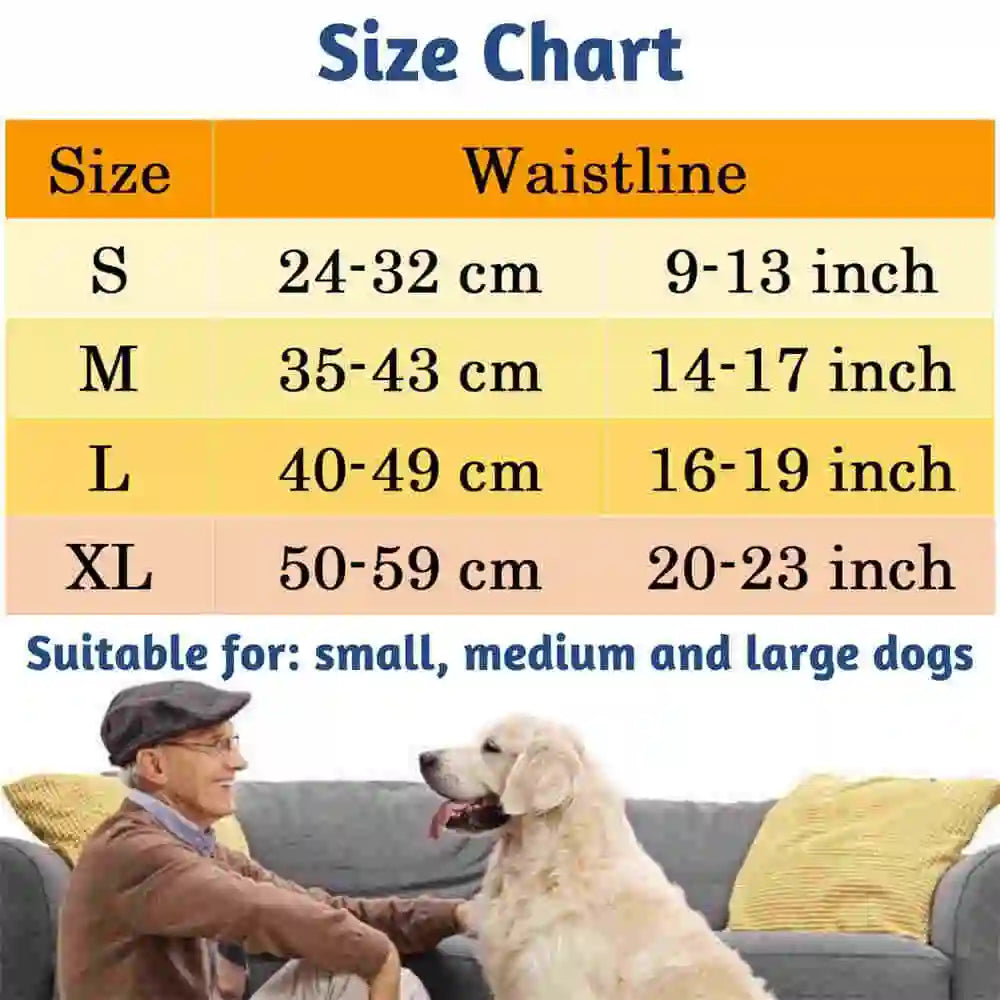Reusable Washable Dog Diapers with Absorbent Pads for Female Dogs in Heat