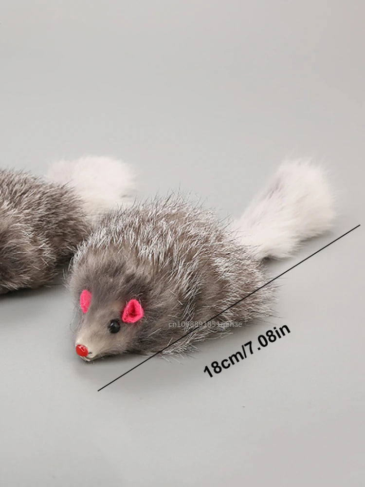 Jouet Souris en Peluche pour Chat avec Longue Queue