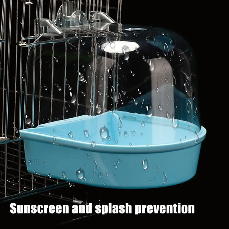 حمام طيور معلق شفاف للقفص