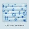 Light blue pet mat with white snowflake patterns for dogs and cats