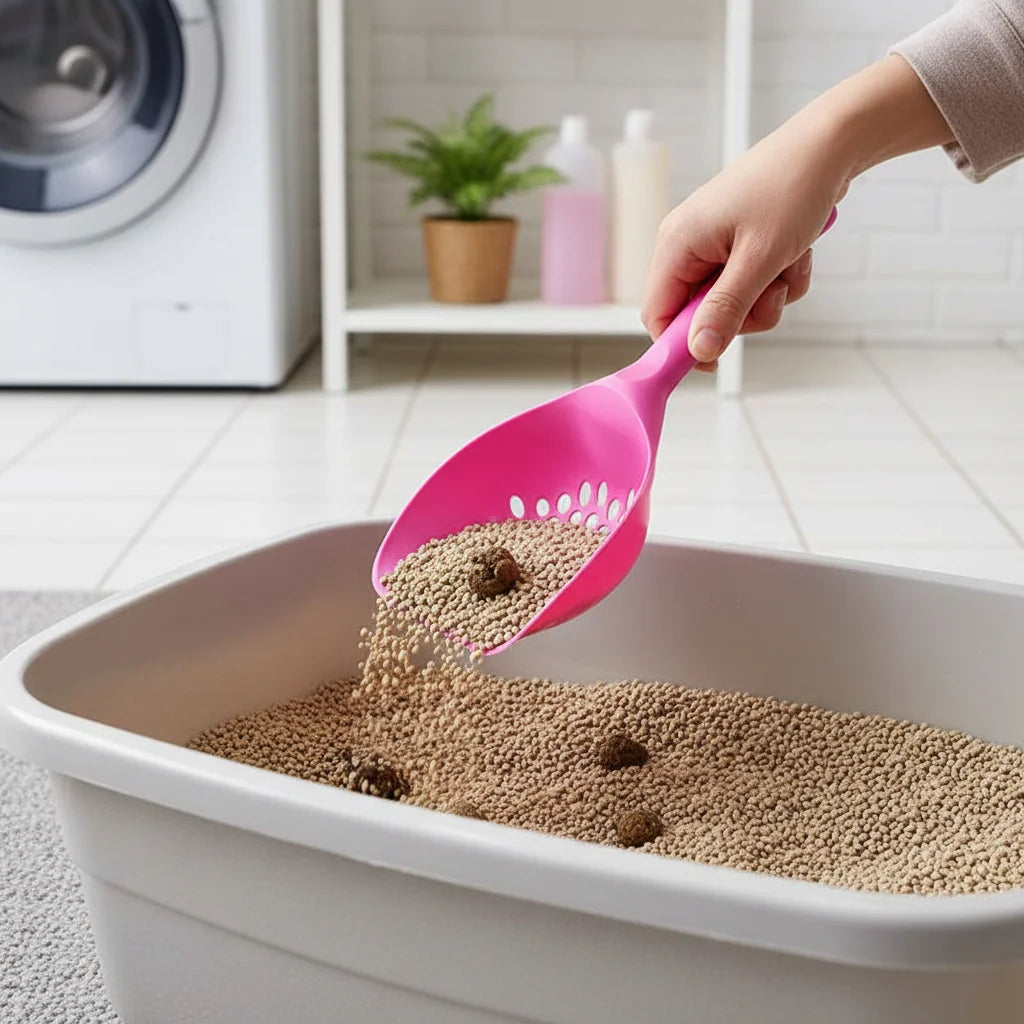 Long-Handle Cat Litter Scoop with Deep Shovel