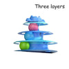 Interactive Cat Toy Tower with Turntable, Track, and Feather Balls