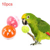 10pc Colorful Hollow Rolling Bell Ball Parrot Toy