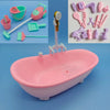 Miniature Bathroom Playset with Bathtub for Fashion Dolls