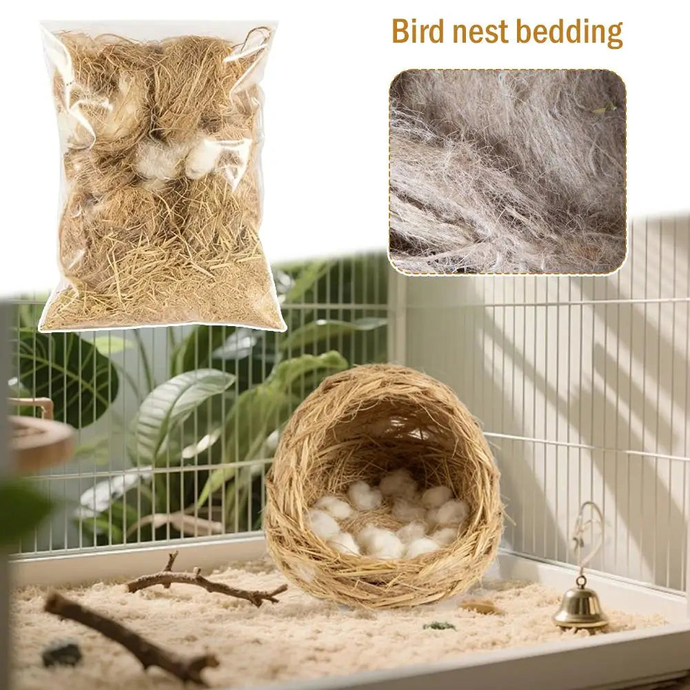 Natural Bird Nesting Material Fiber Blend for Canaries, Finches & Parrots