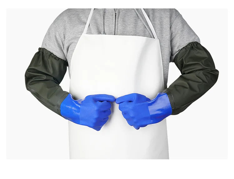 Extended Waterproof Rubber Gloves for Dishwashing, Car Washing & Labor Tasks