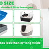 Jumbo size cat litter box liners and a gray cat sitting on a white background.