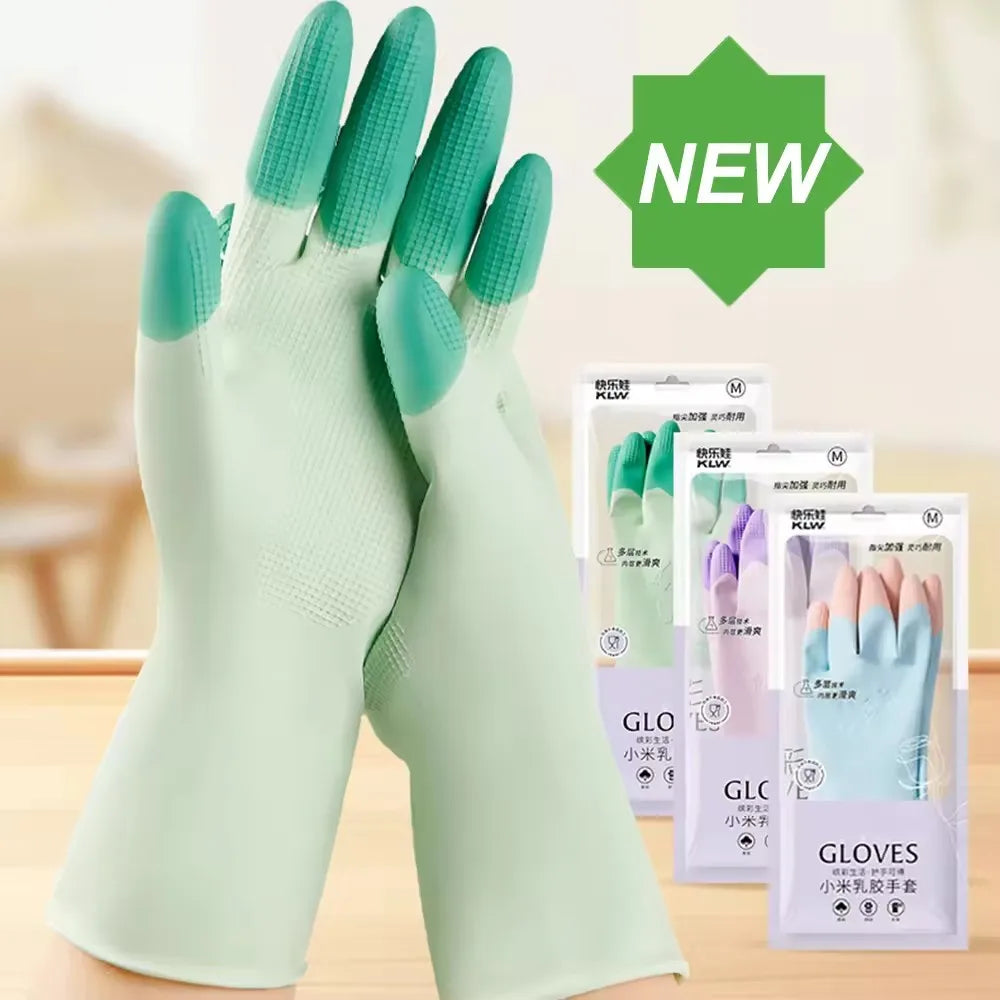 Anti-Slip Silicone Dishwashing Gloves for Household Cleaning