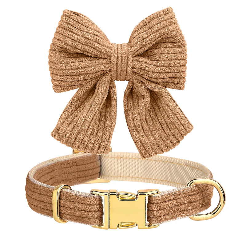 3-Piece Dog Collar Harness Leash Set with Bowknot