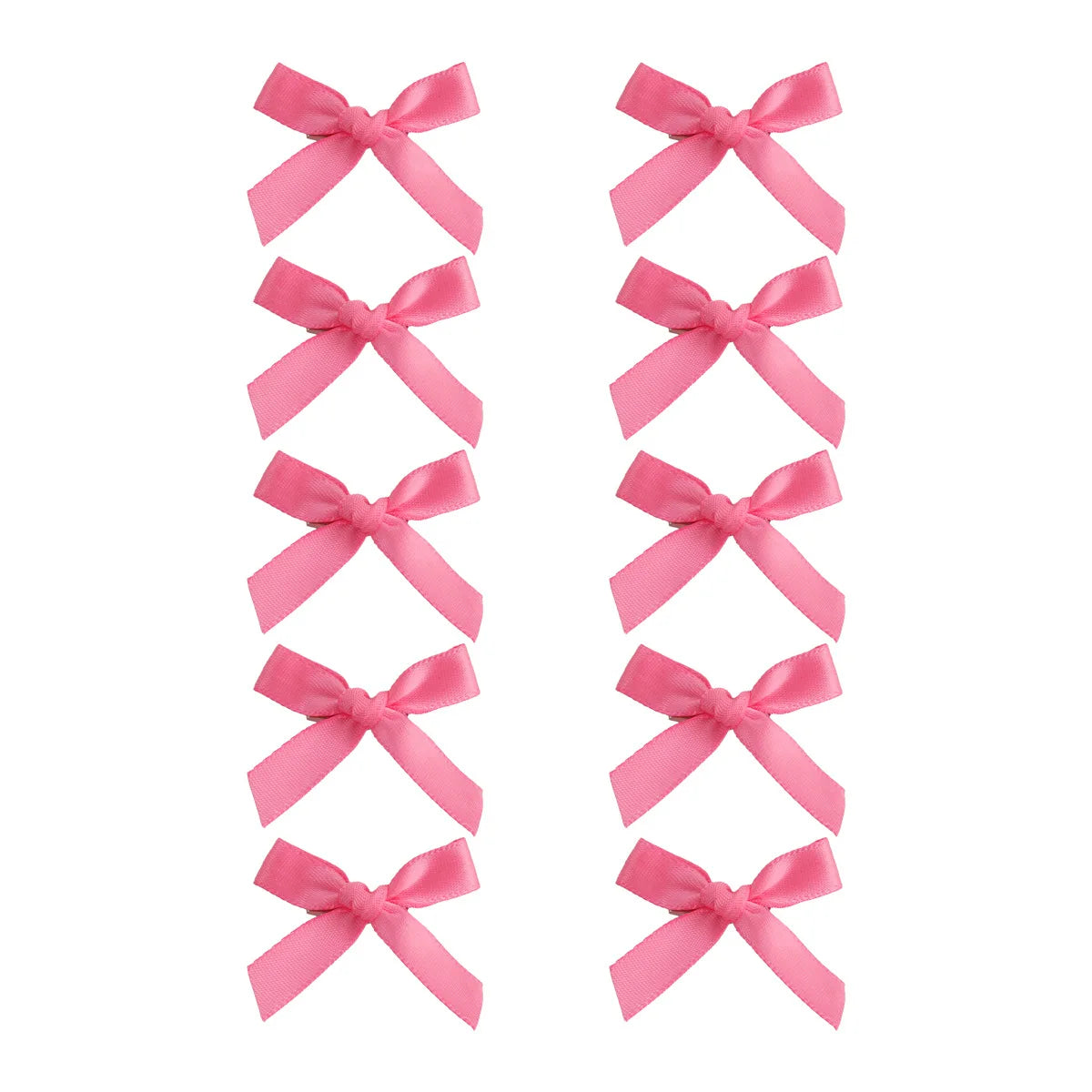 A set of pink ribbon bow hair clips for girls