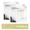 Pack of drawstring trash bags with handles in yellow color, measuring 57x60cm.