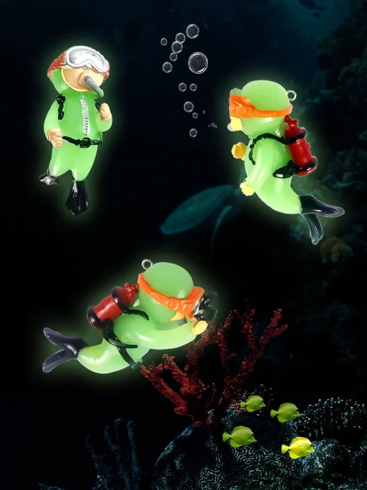Ornement de Mini-Plongeur Lumineux pour Aquarium