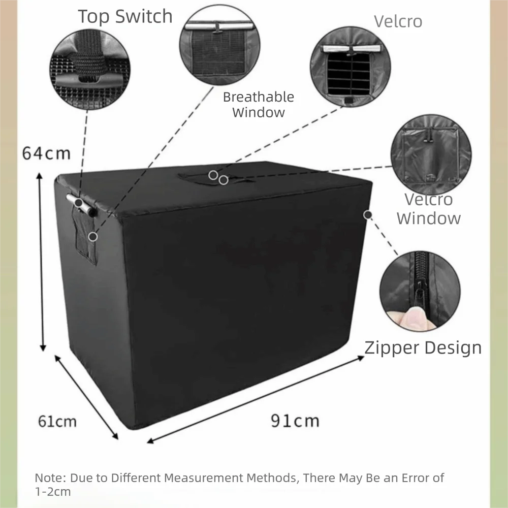 All-Season Waterproof Dog Crate Cover with Mesh Ventilation