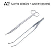 Stainless Steel Aquarium Tool Set with Scissors, Tweezers, and Shovel