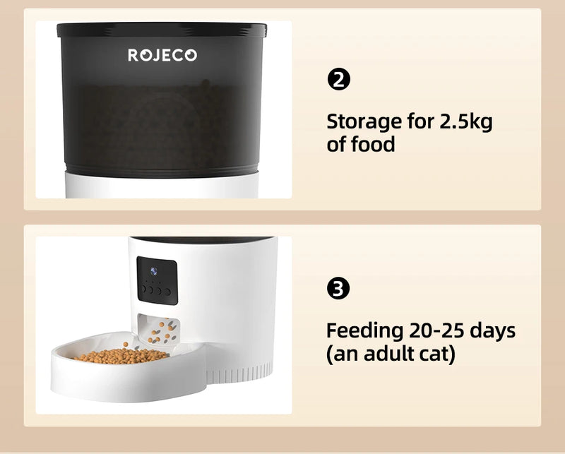 Smart Automatic Pet Feeder with Camera and Voice Recording