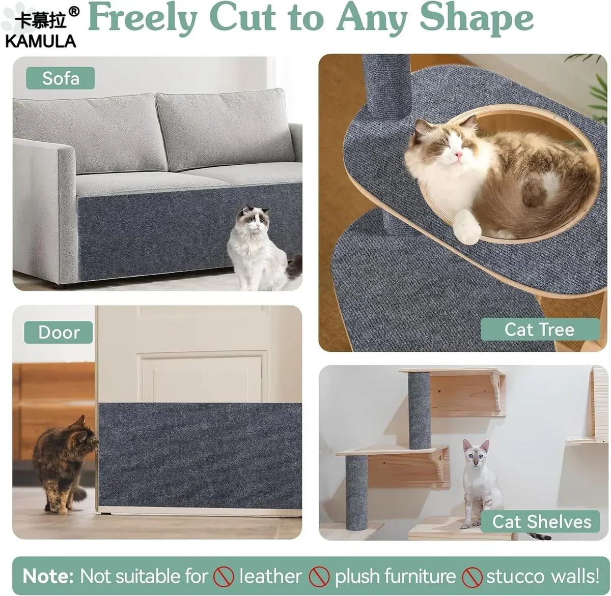 Self-Adhesive Cat Scratch Protection Mat for Furniture