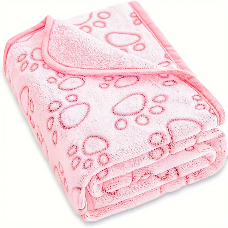 Ultra-Soft Paw Print Dog Blanket - Indoor & Outdoor Use
