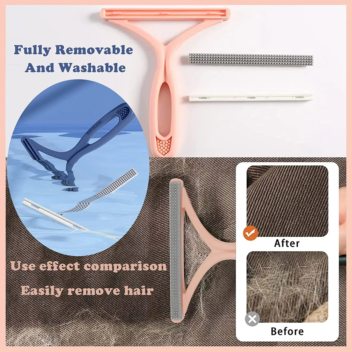 Double-Sided Silicone Pet Hair Remover & Fabric Shaver