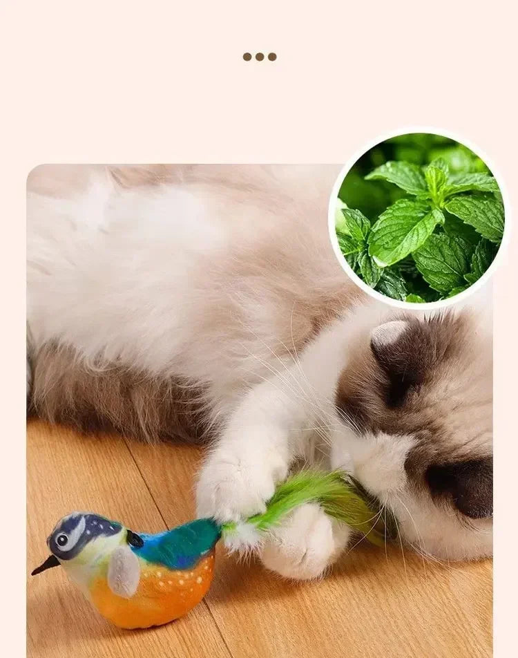 Rechargeable Flapping Bird Cat Toy with Catnip