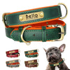 Personalisierte gepolsterte Leder-Hundehalsband mit graviertem Namensschild
