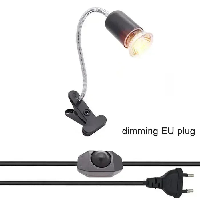 Lampe chauffante ajustable à col de cygne pour reptiles avec ampoule 50W