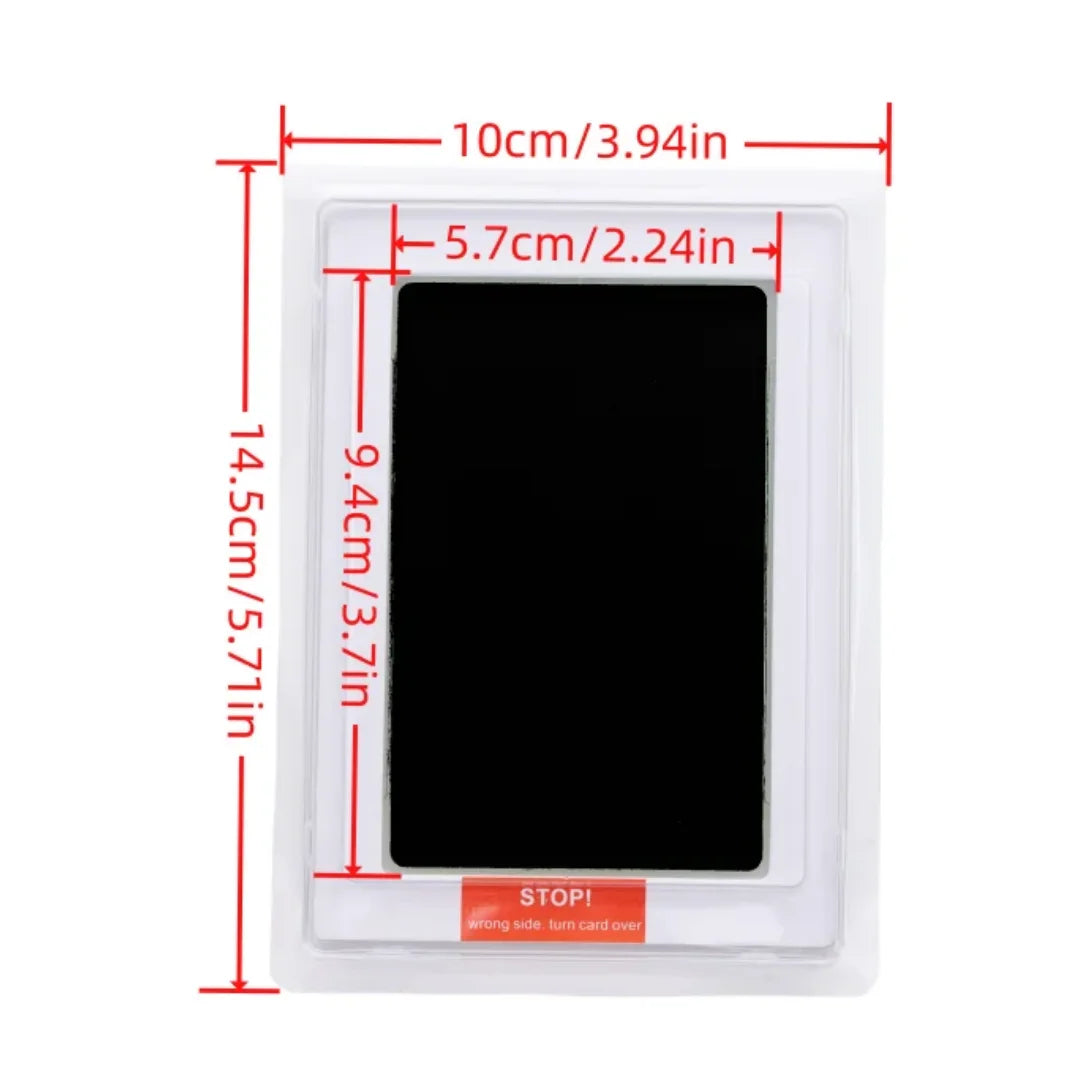 A white plastic frame containing a black square, used for pet paw print and handprint supplies.