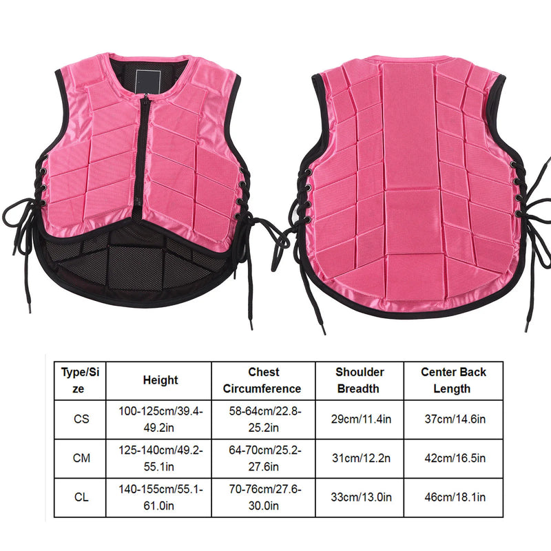Chaleco de Seguridad Ecuestre para Niños - Rosa