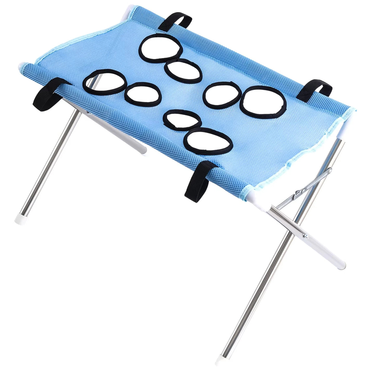 Foldable Pet Grooming Hammock Stand with Breathable Mesh