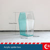 A clear acrylic spider box with a hexagonal shape and glitter accents, shown against a white background.