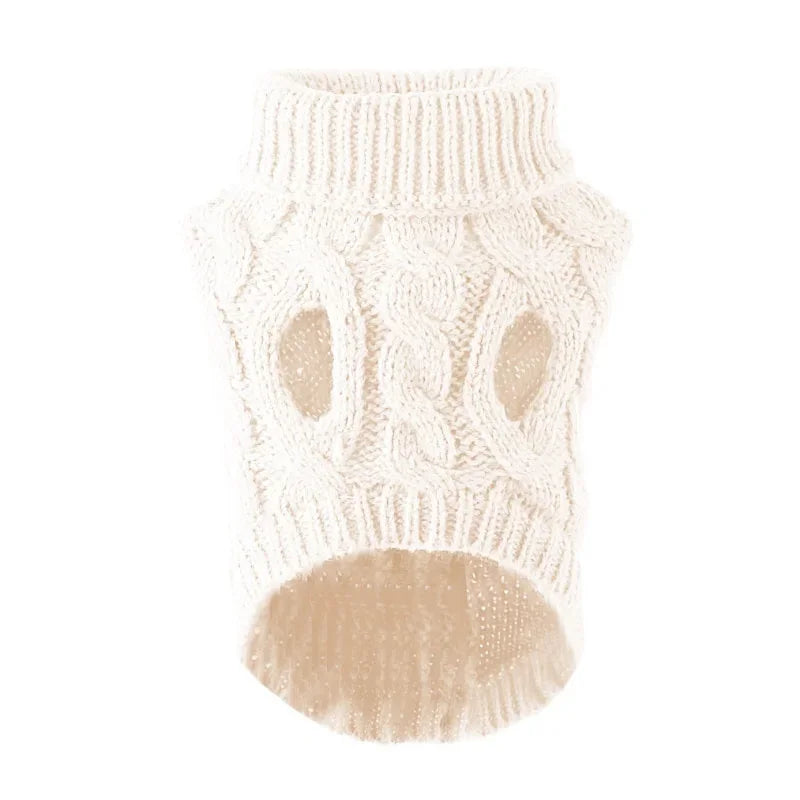 Classic Knitted Turtleneck Sweater for Small Dogs and Cats