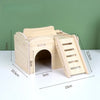 Natural Wooden Hamster Villa with Climbing Platform
