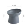 A gray ceramic food bowl with a wide rim and a sturdy base, measuring 13.3cm in diameter and 8.8cm high.