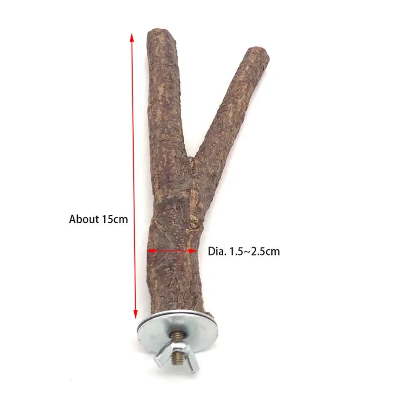 Un percha de madera natural con forma de 'V' y una placa de montaje metálica.