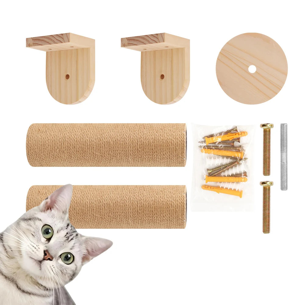 Cat Scratching Post with Sisal and Wood