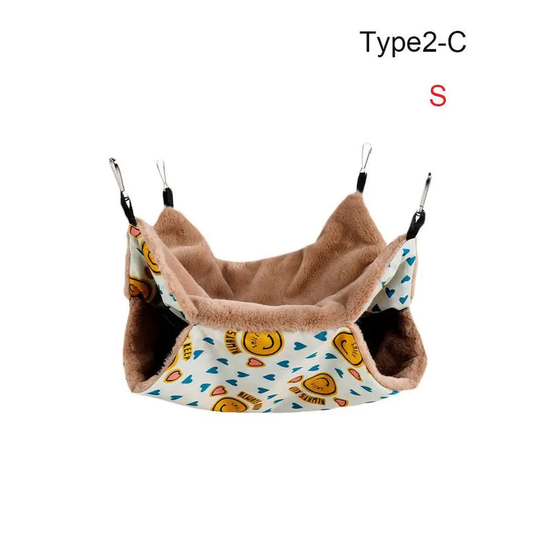 أرجوحة هامستر مخمل دافئ بنظام طبقتين