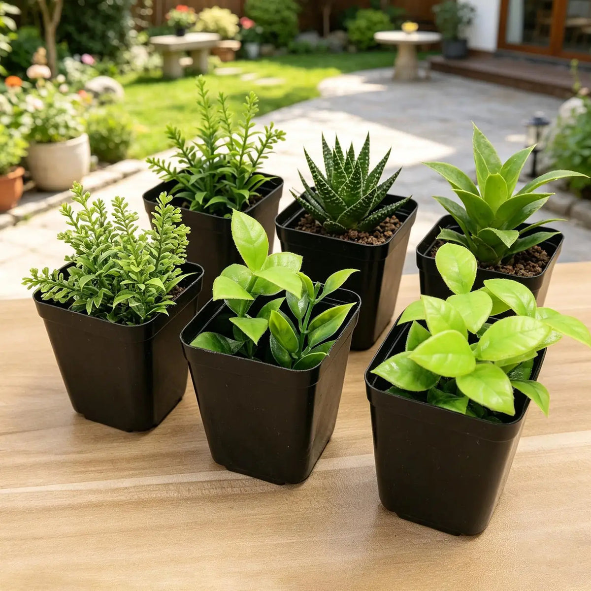 Mini Square Plastic Plant Pots with Drainage Holes for Seed Starting
