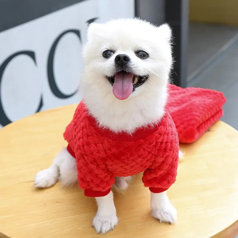 Cozy Fleece Dog Sweater for Small and Medium Breeds