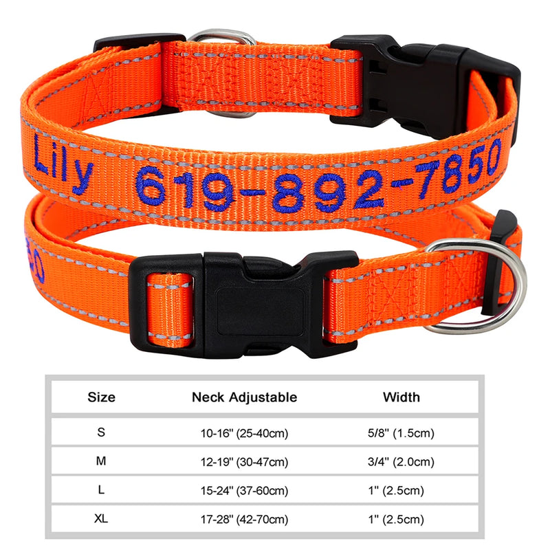 Personalisierte bestickte Nylon-Hundehalsband