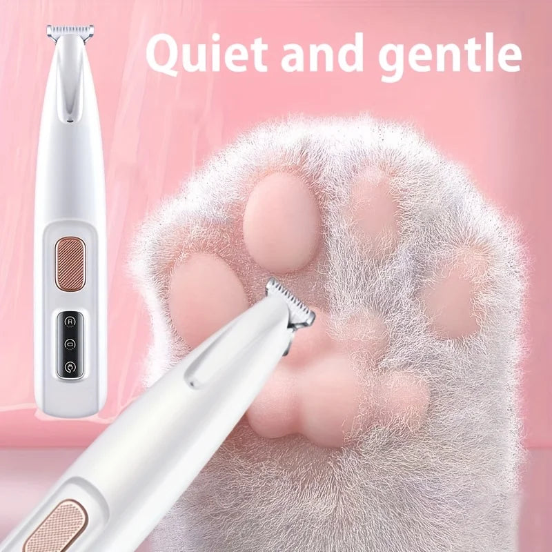 Rechargeable USB Pet Paw Trimmer – Quiet Hair Clipper for Cats and Dogs