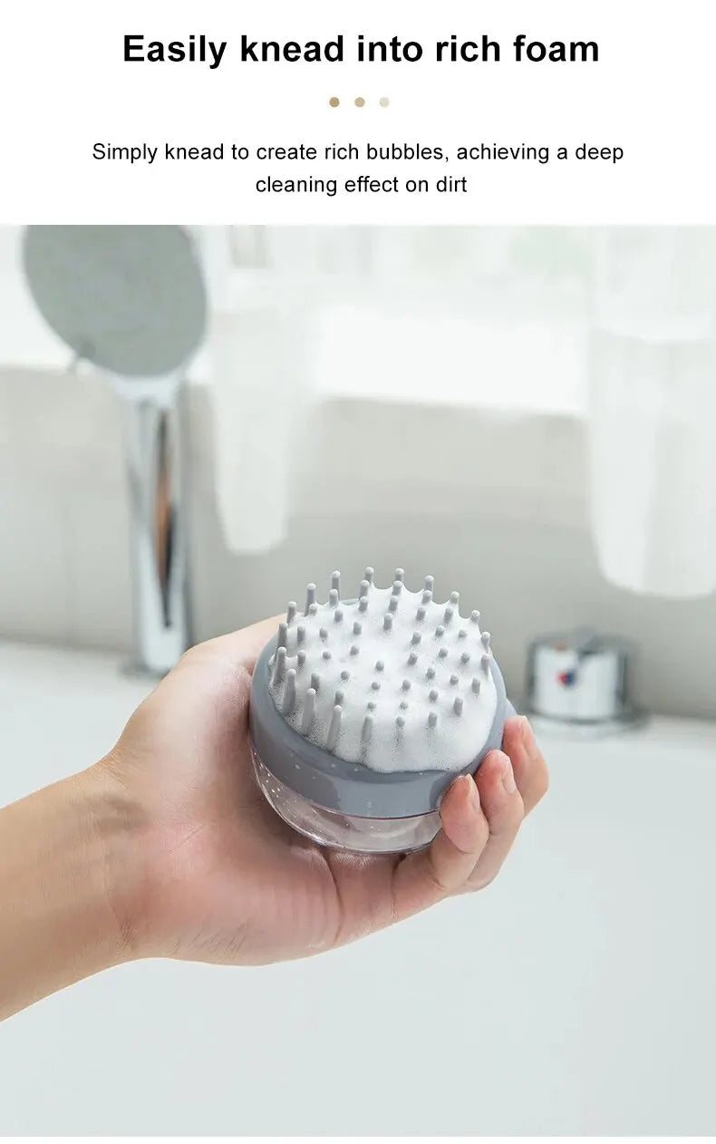 Cepillo de Baño para Mascotas de Silicona con Dispensador de Champú